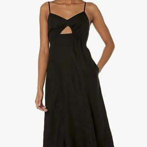 Summer Clearance! The Drop. Midi length black sleeveless v-neck cutout dress.